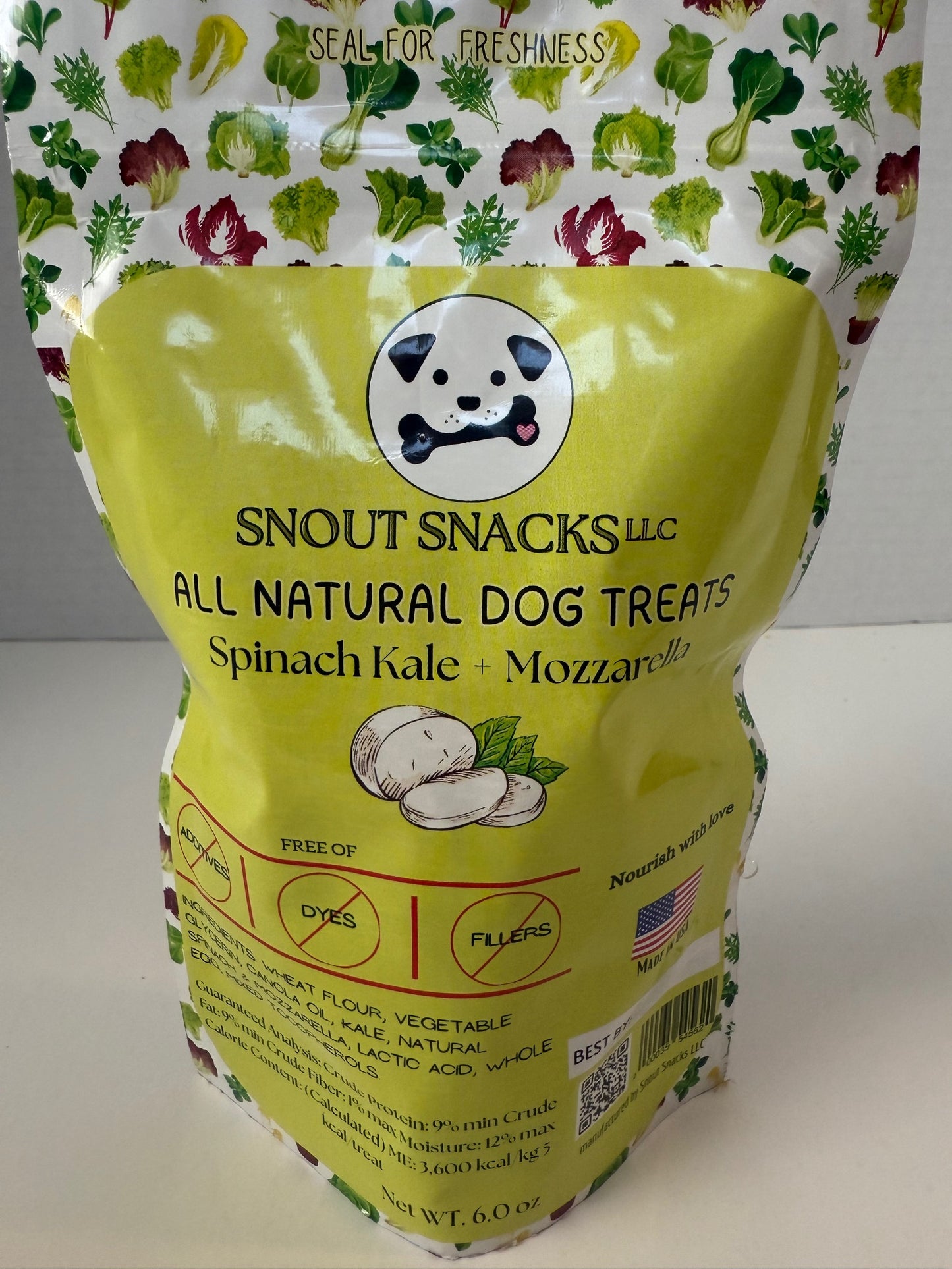 Spinach Kale and Mozzarella Dog Treats