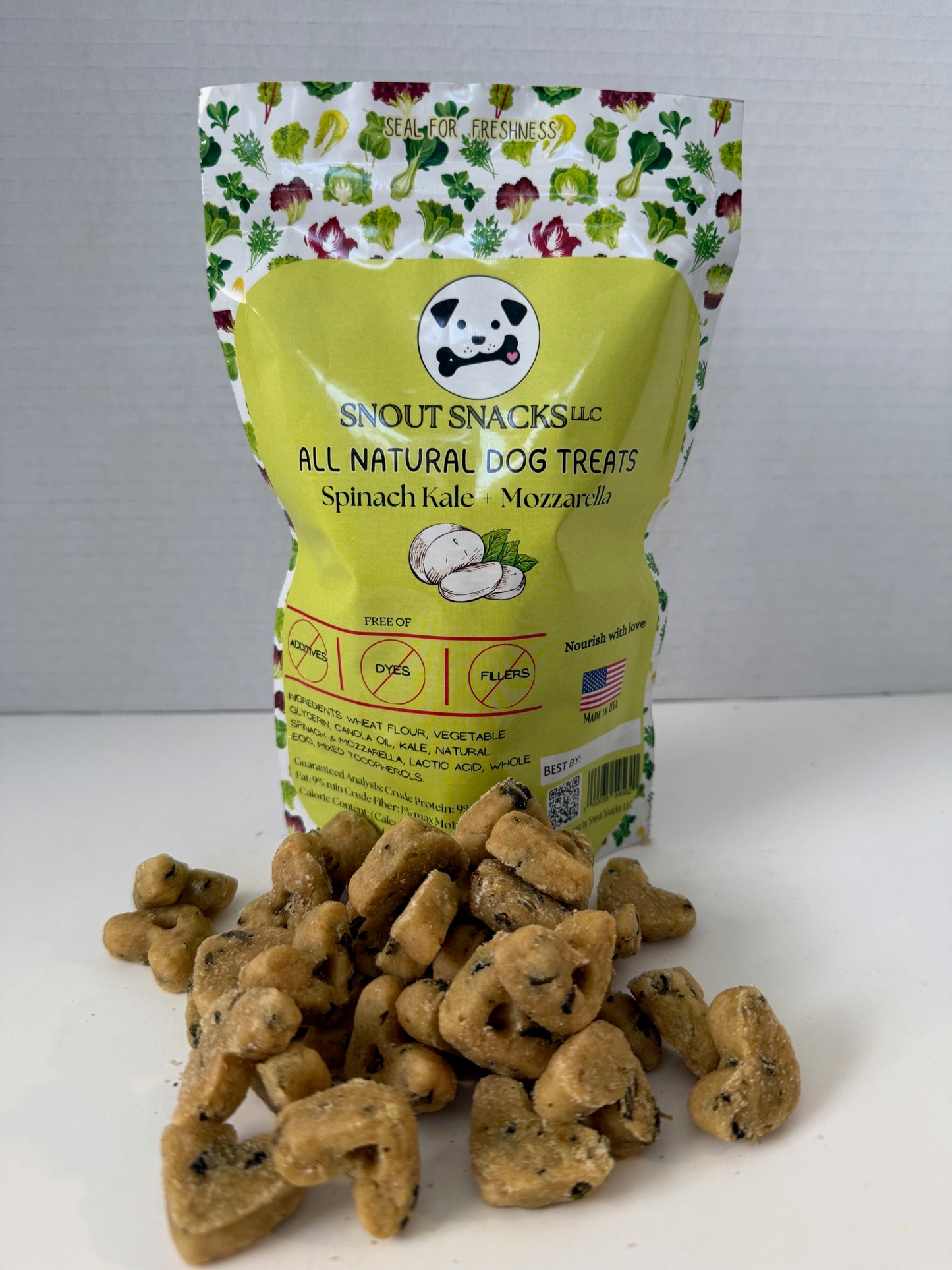 Spinach Kale and Mozzarella Dog Treats