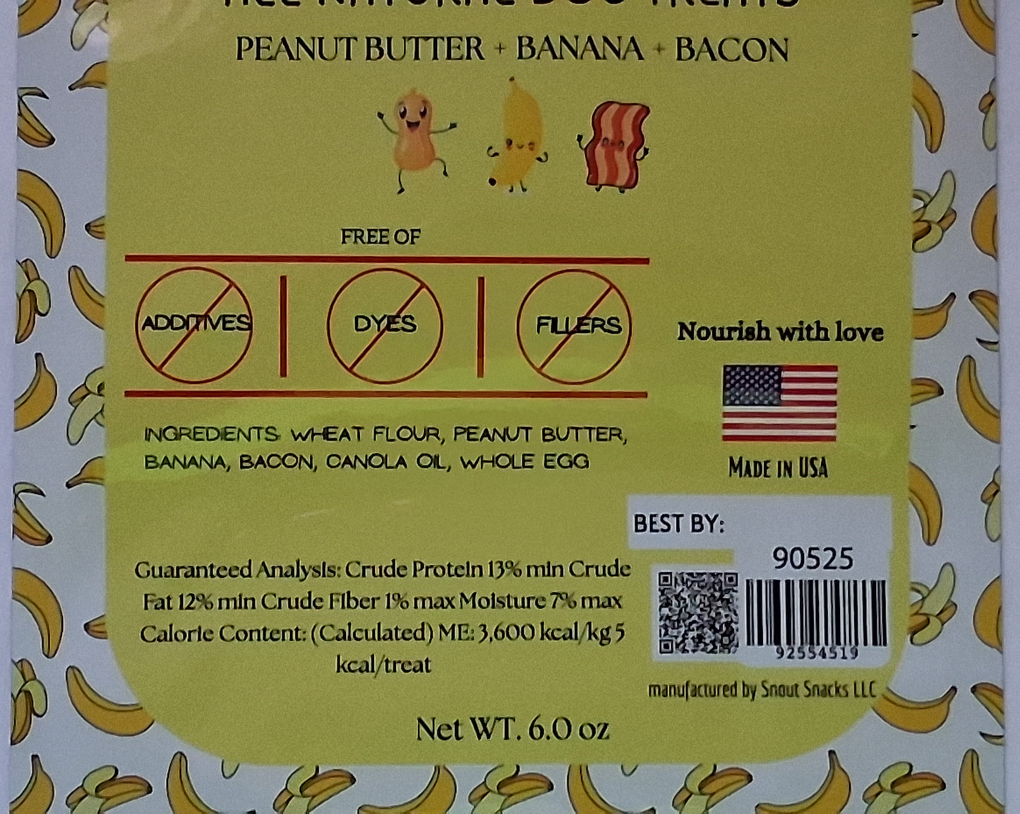 Peanut Butter+ Banana+ Bacon Dog Treats