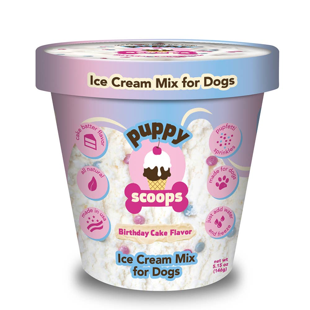 Puppy Scoops Ice Cream Mix for Dogs: Birthday Cake with Pupfetti Sprinkles / 4.65 oz