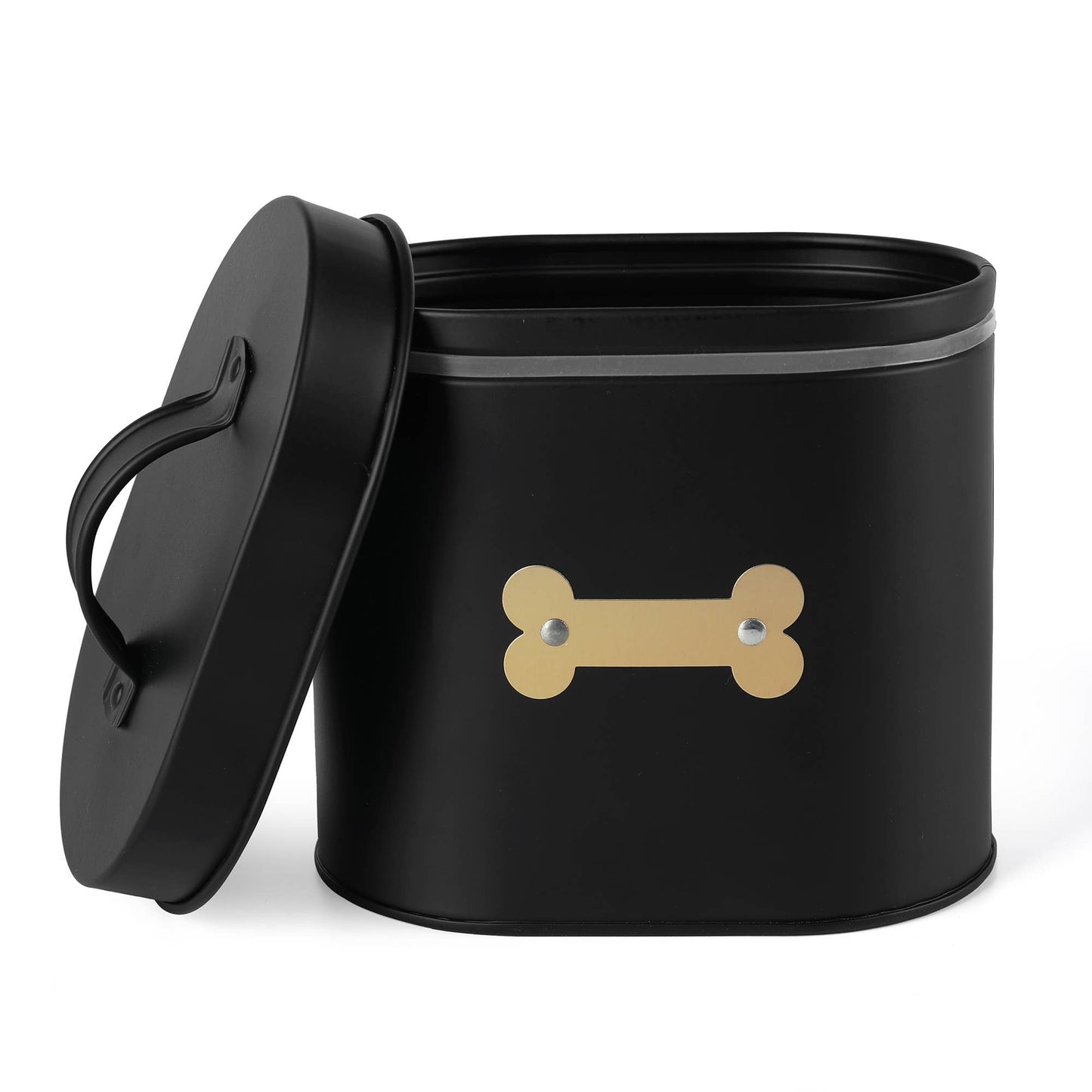 Cheshire Oval Pet Treat Canister: Black