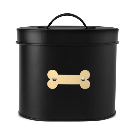 Cheshire Oval Pet Treat Canister: Black