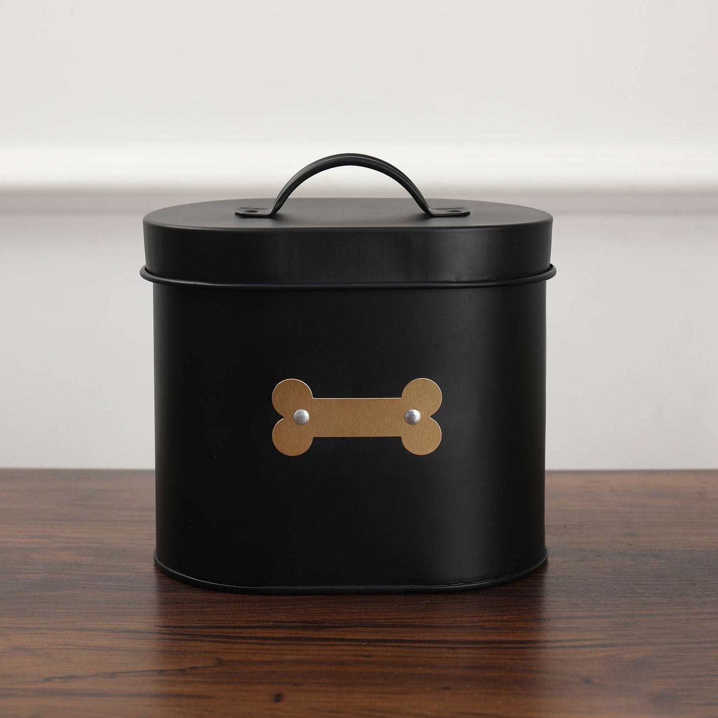 Cheshire Oval Pet Treat Canister: Black