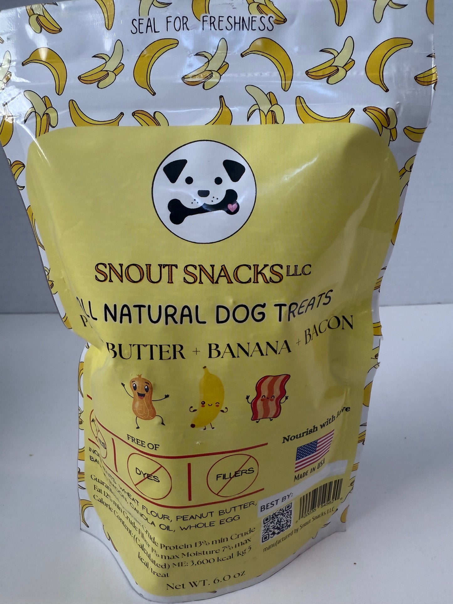 Peanut Butter+ Banana+ Bacon Dog Treats