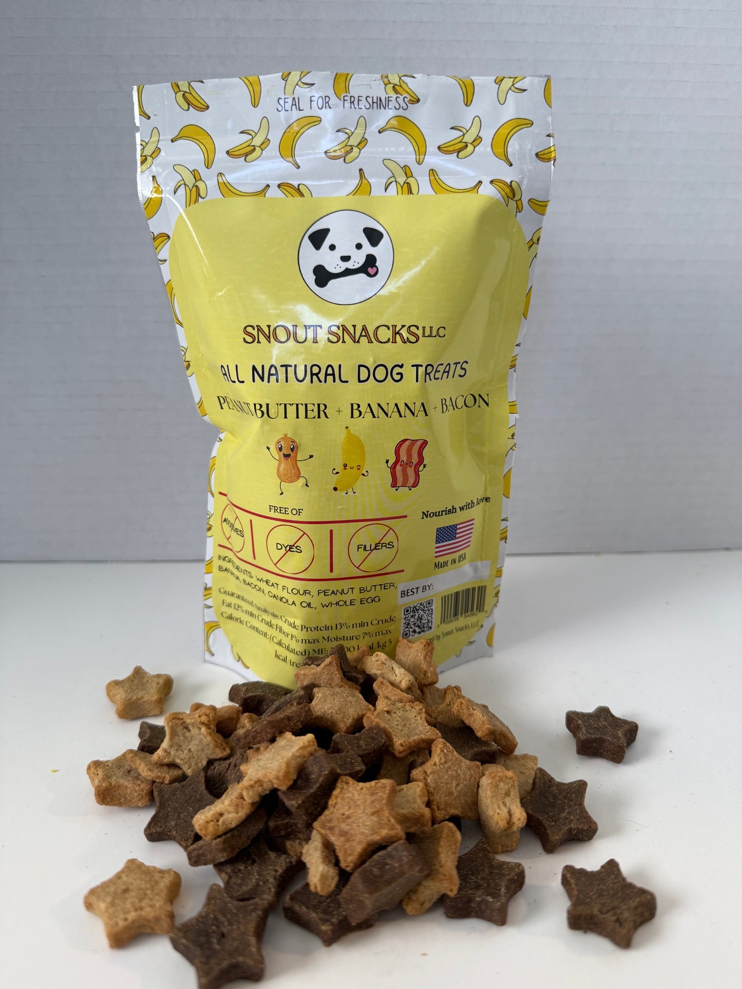 Peanut Butter+ Banana+ Bacon Dog Treats