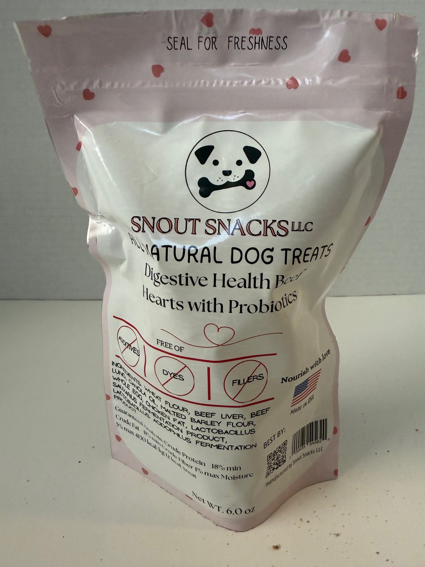 Digestive Health Beef Hearts with Probiotics Dog Treats