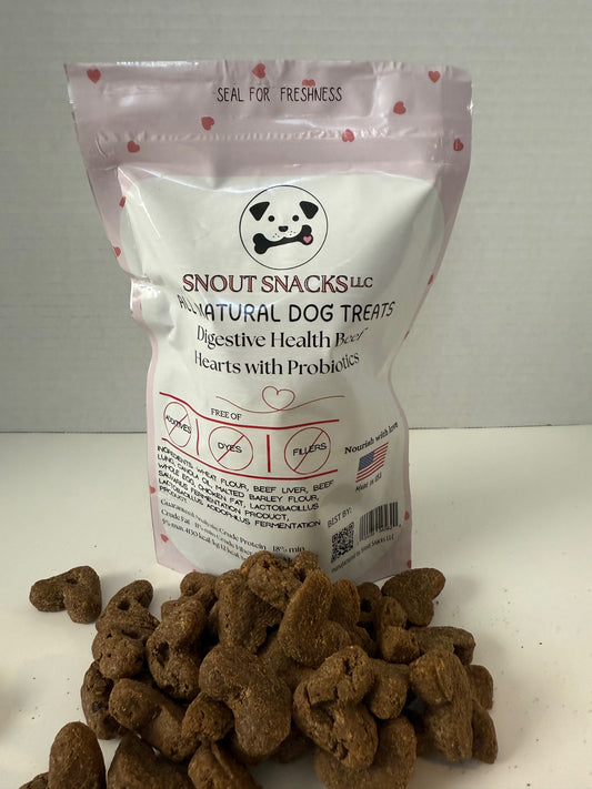 Digestive Health Beef Hearts with Probiotics Dog Treats